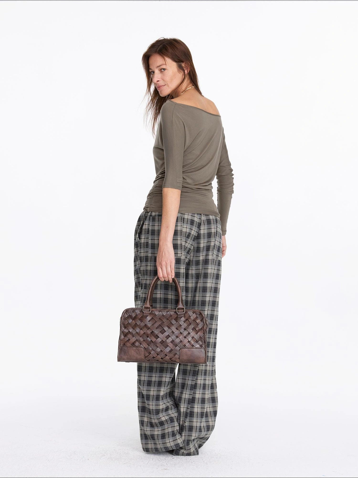 Asymmetric Off Shoulder Lyocell Stretch Tee