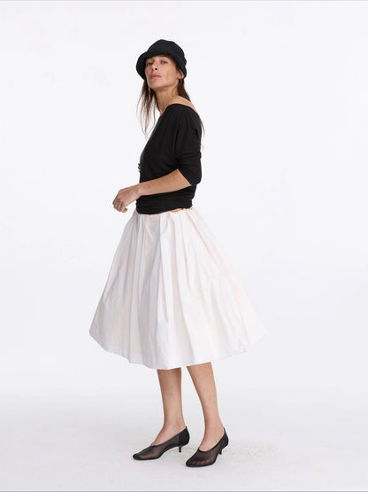 Asymmetric Off Shoulder Lyocell Stretch Tee