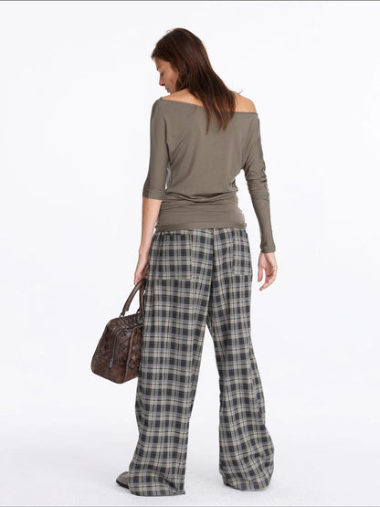 Asymmetric Off Shoulder Lyocell Stretch Tee