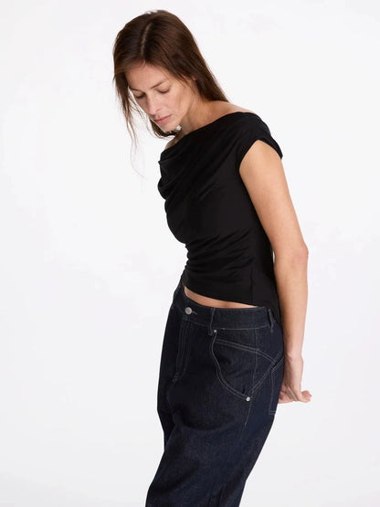 LYUOCHENG Asymmetric V-neck Sleeveless Top