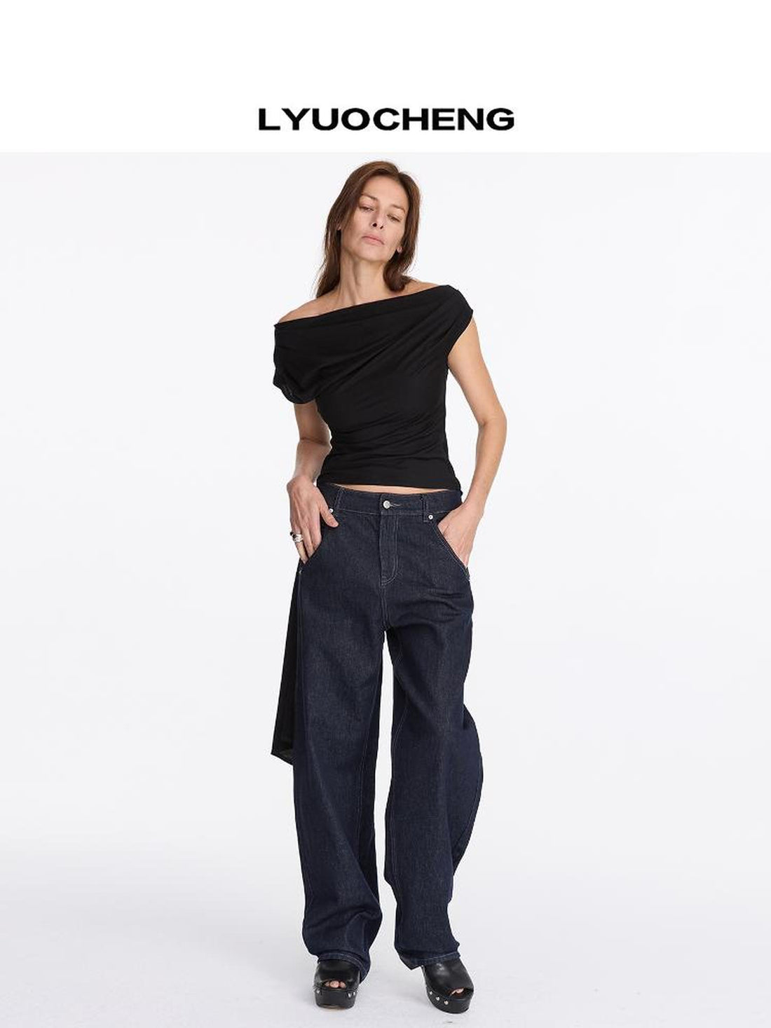 Asymmetric V-neck Sleeveless Top