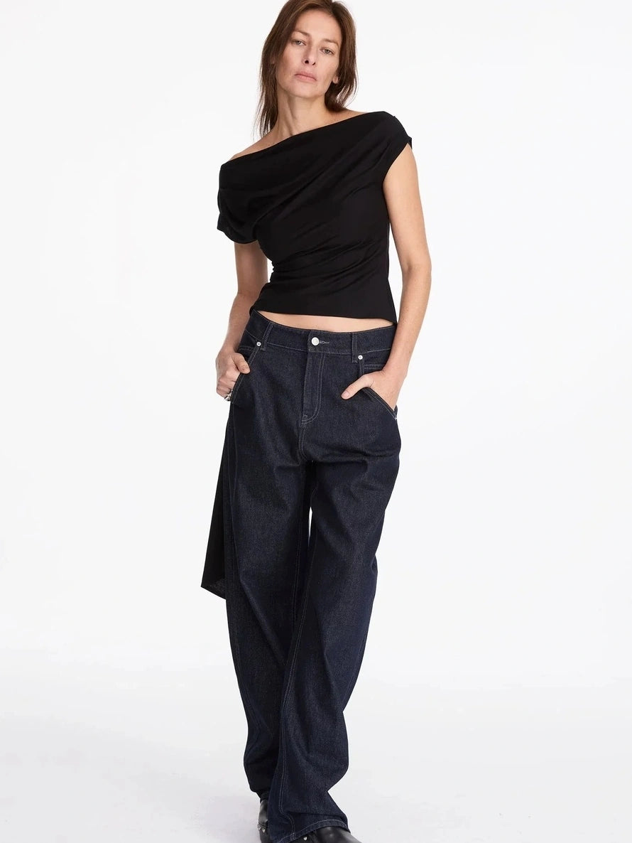 LYUOCHENG Asymmetric V-neck Sleeveless Top