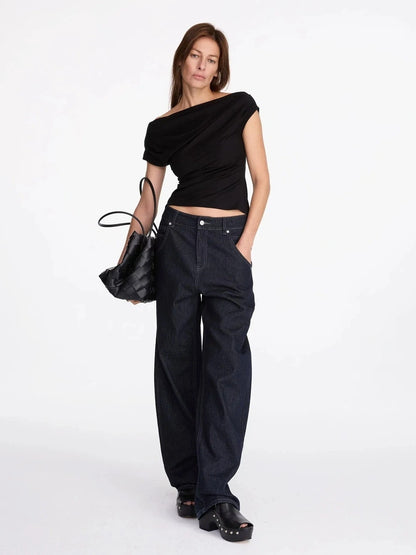 LYUOCHENG Asymmetric V-neck Sleeveless Top