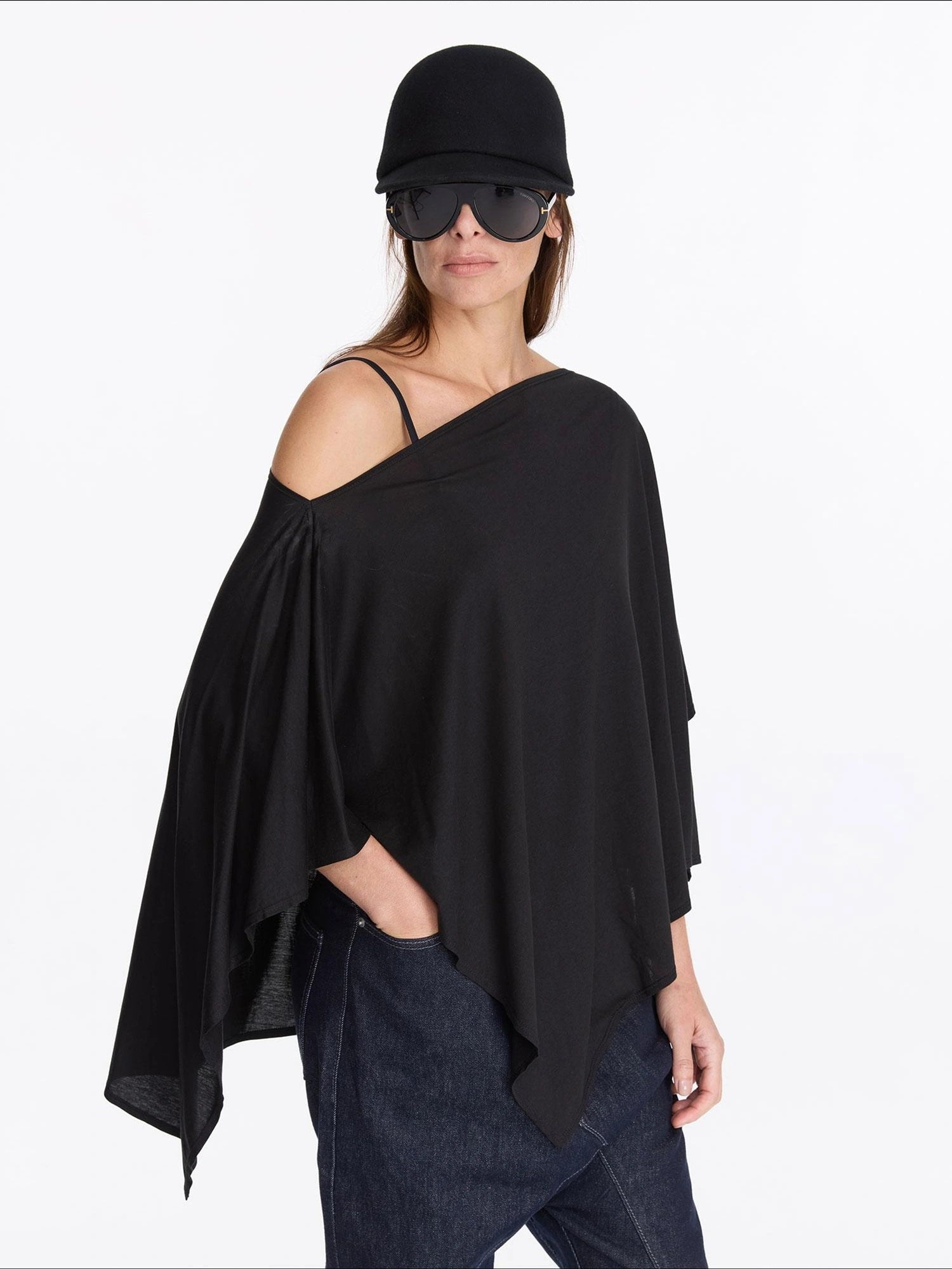 LYUOCHENG Asymmetrical Cold Shoulder Sun Protection Blouse