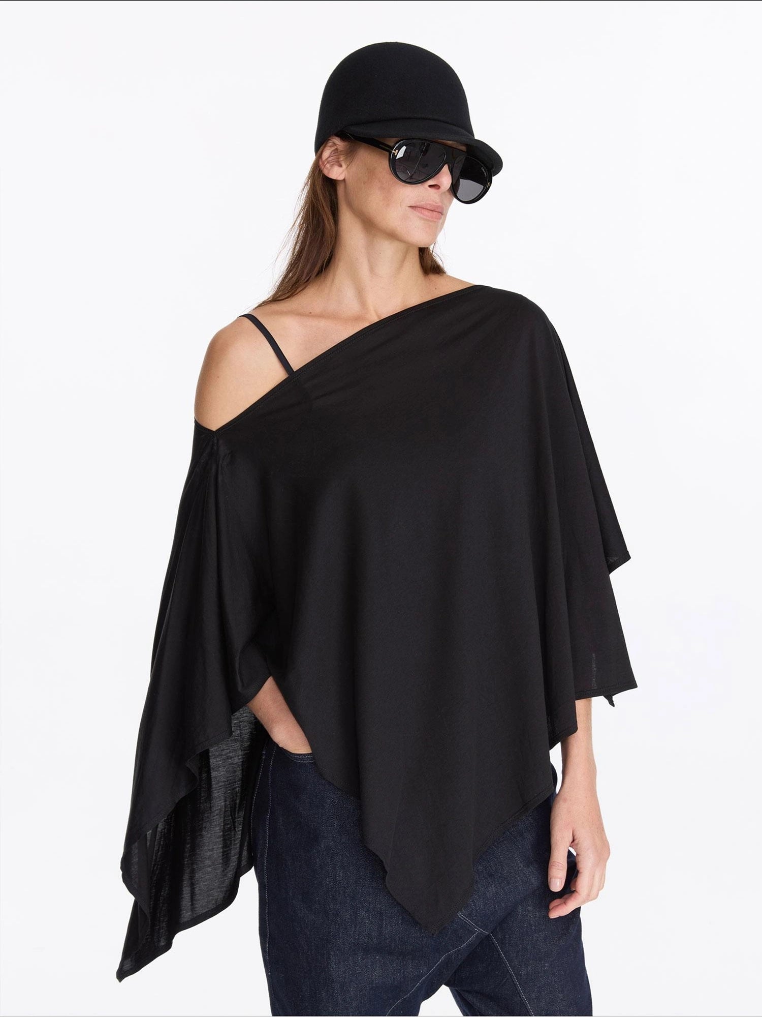 LYUOCHENG Asymmetrical Cold Shoulder Sun Protection Blouse