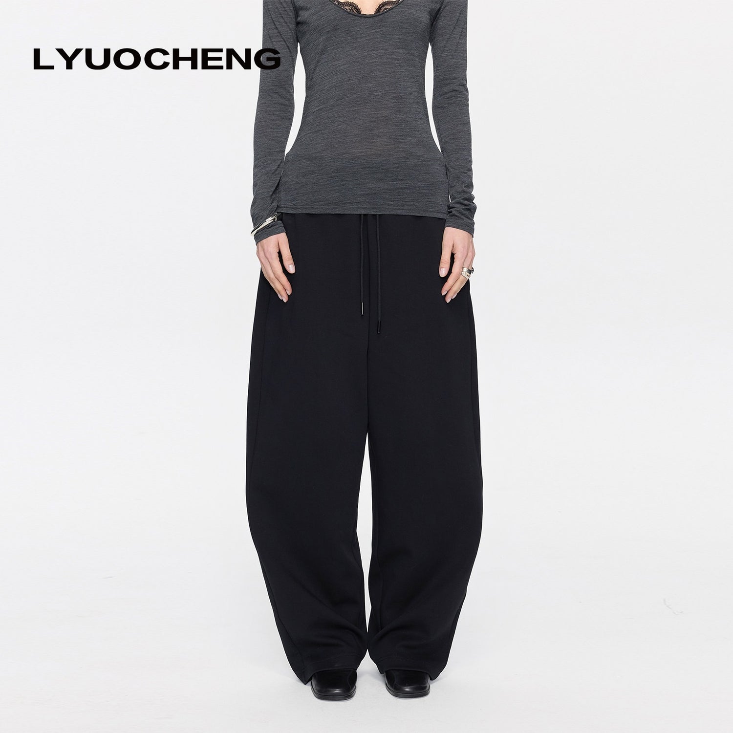 LYUOCHENG_Asymmetrical_Curved_Cut_Wide_Leg_High_Waist_Women&