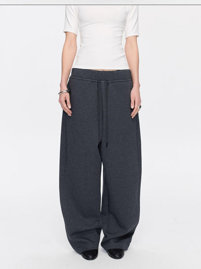 LYUOCHENG Asymmetrical Curved Cut Wide Leg High Waist Women&