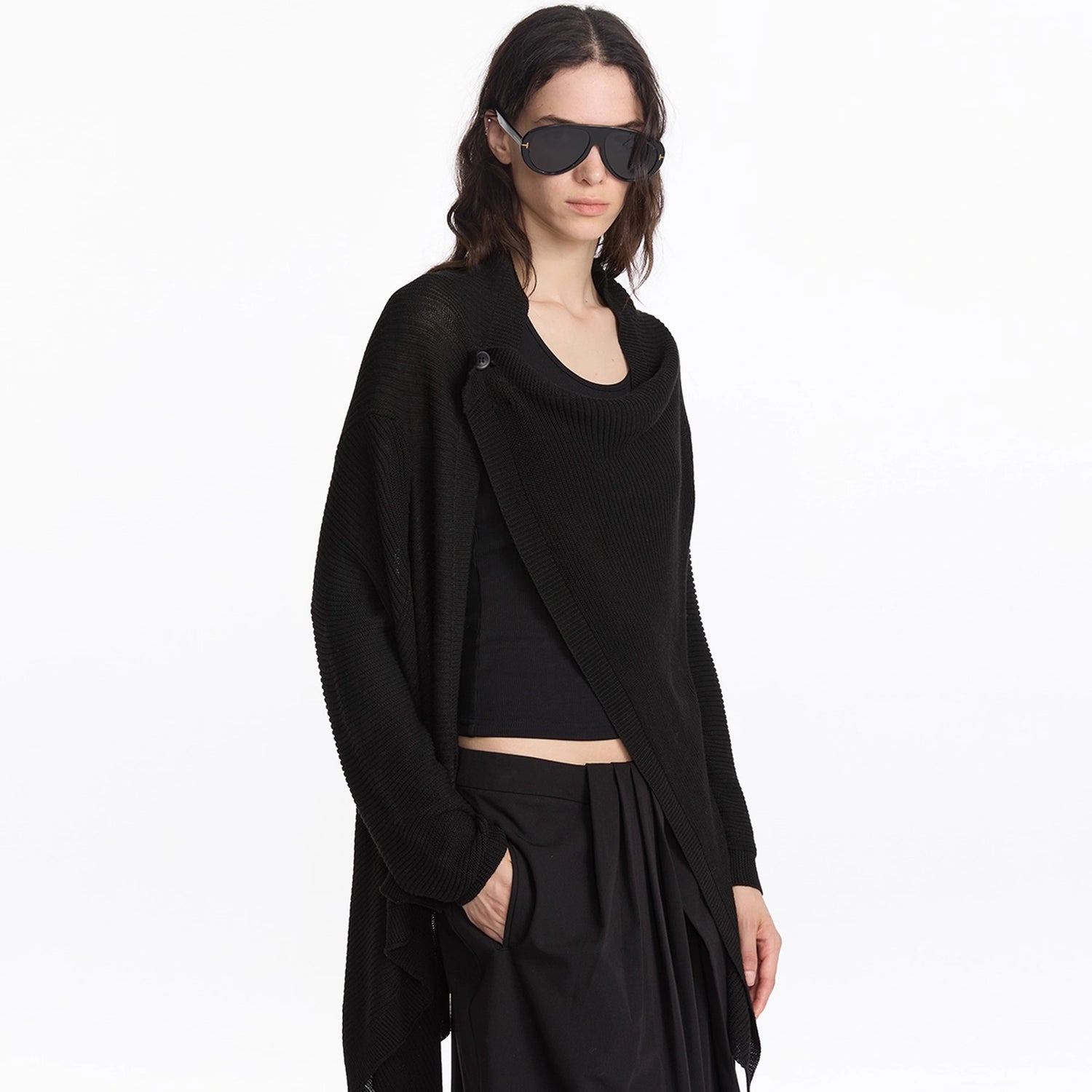 LYUOCHENG_Asymmetrical_Draped_Neck_Knit_Cardigan_MISSTT