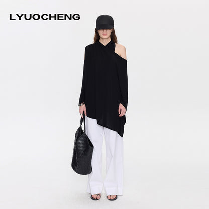 LYUOCHENG_Asymmetrical_Halter_Drape_Multiway_Women&