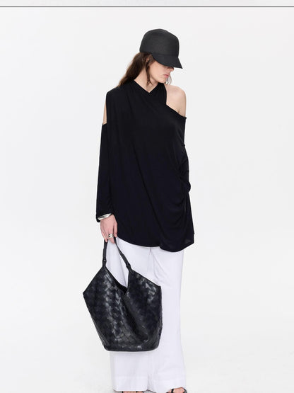 LYUOCHENG Asymmetrical Halter Drape Multiway Women&