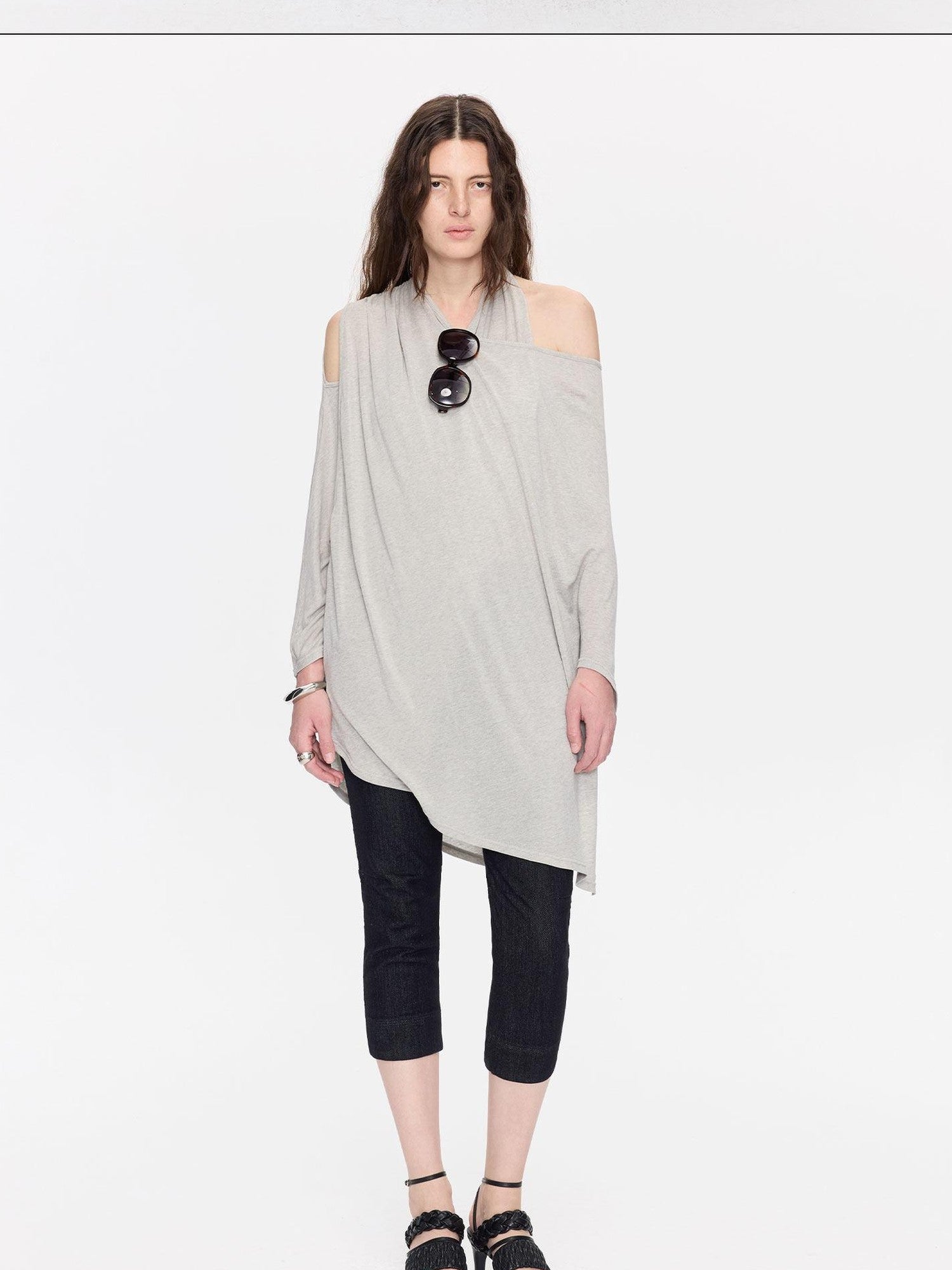 LYUOCHENG Asymmetrical Halter Drape Multiway Women&