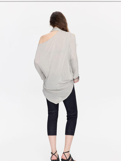 LYUOCHENG Asymmetrical Halter Drape Multiway Women&