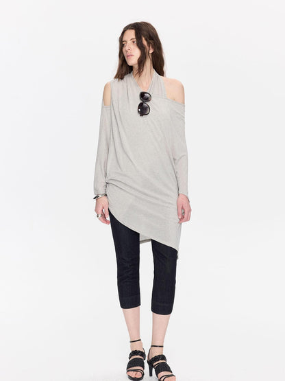 LYUOCHENG Asymmetrical Halter Drape Multiway Women&