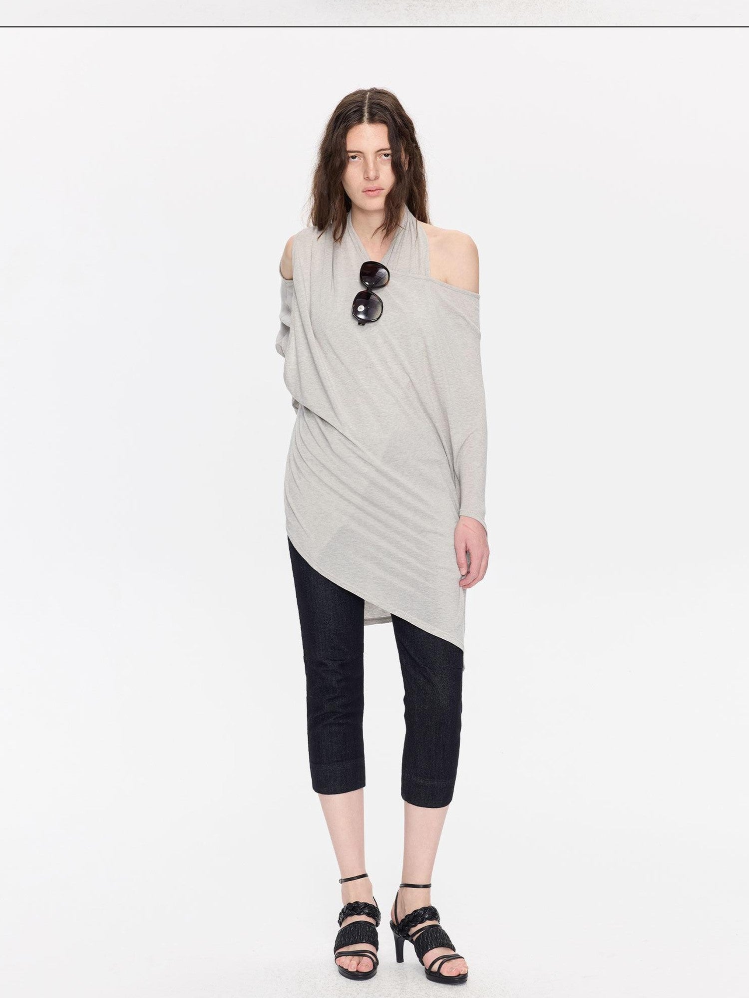 LYUOCHENG Asymmetrical Halter Drape Multiway Women&