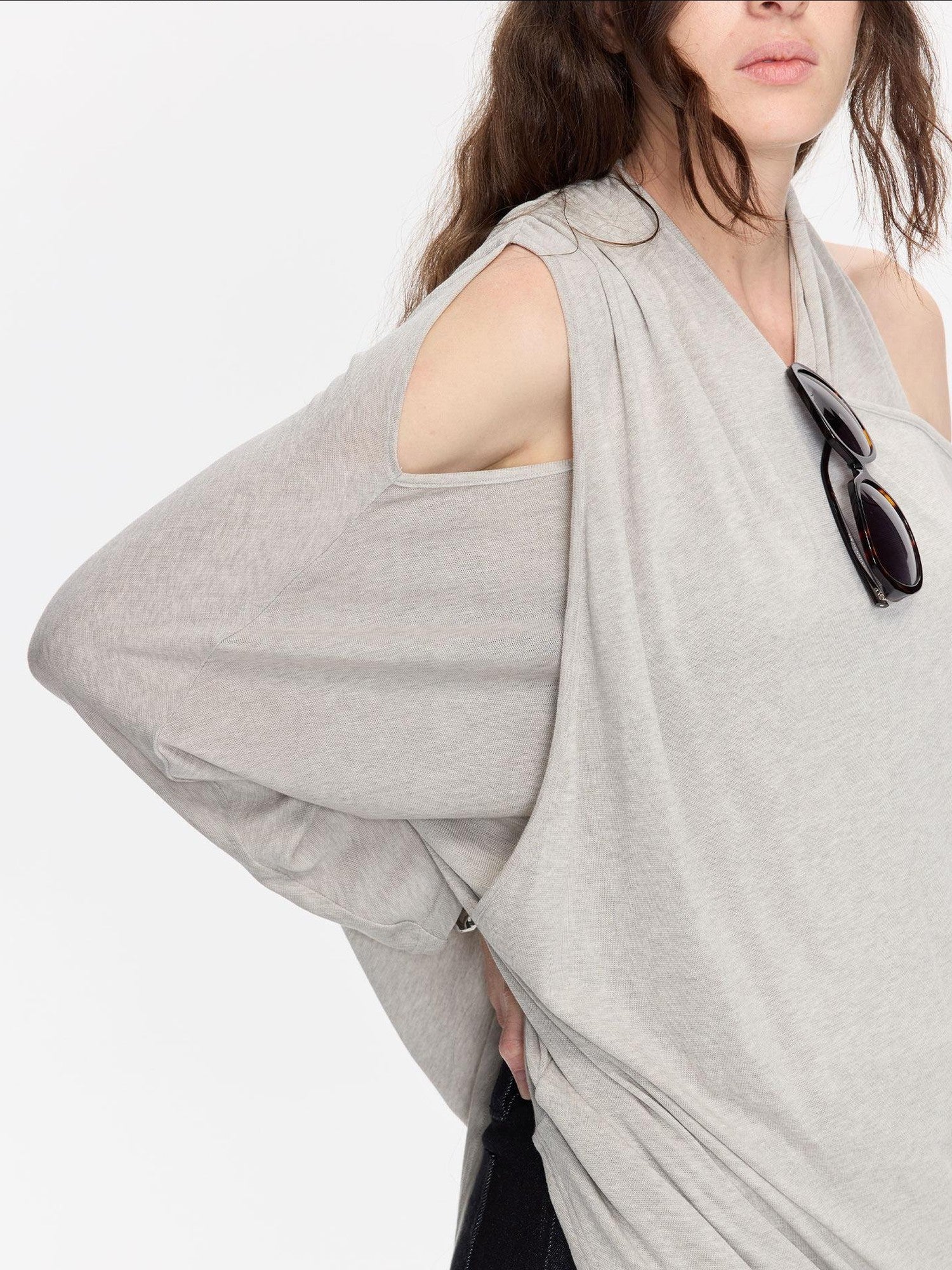 LYUOCHENG Asymmetrical Halter Drape Multiway Women&