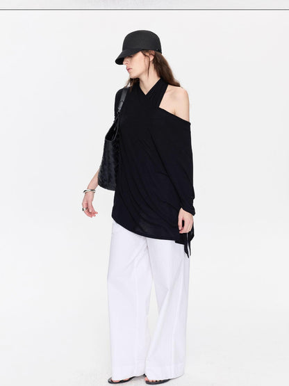 LYUOCHENG Asymmetrical Halter Drape Multiway Women&