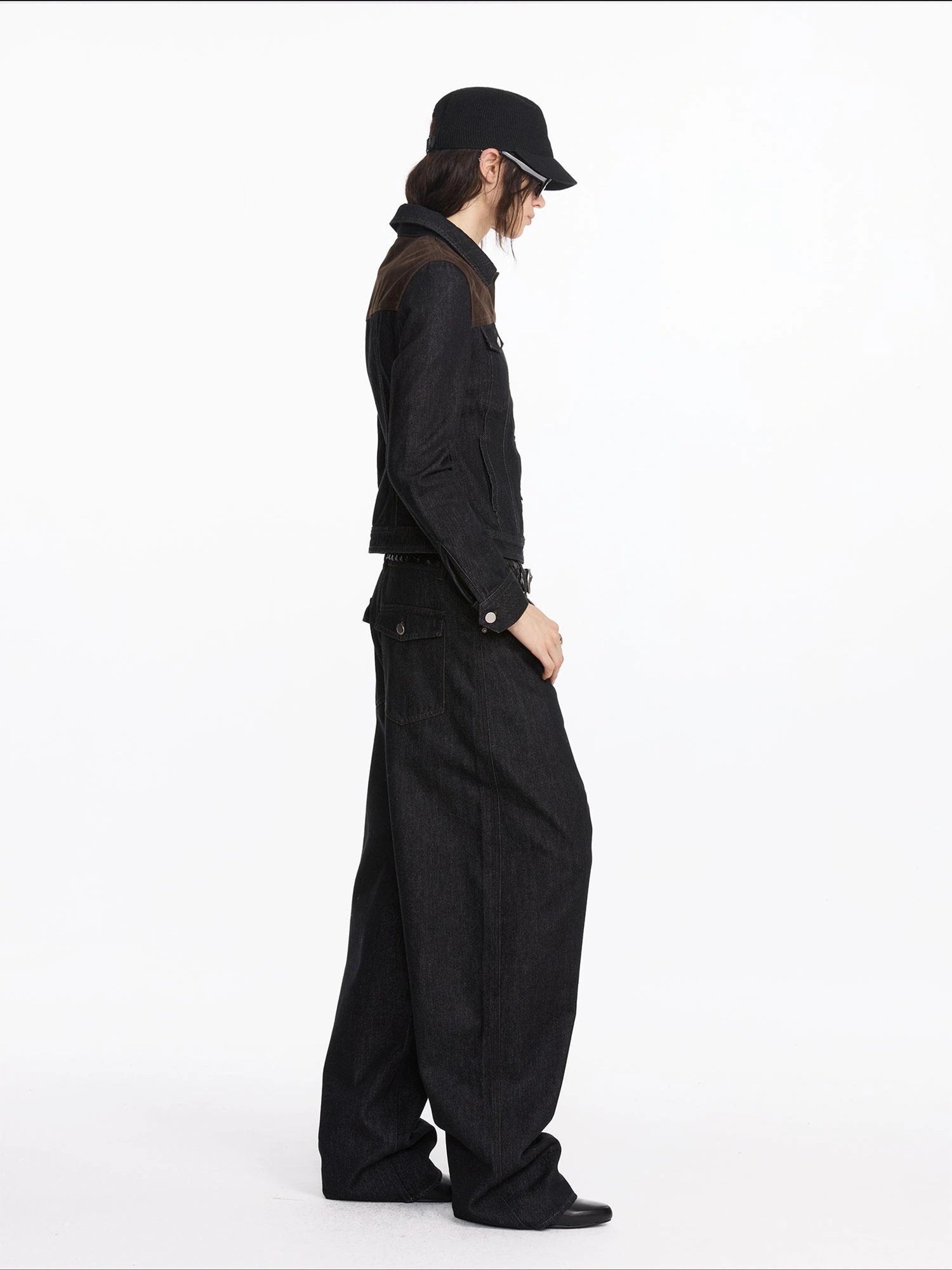 Asymmetrical Inverted Raw Denim Jeans
