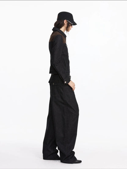 Asymmetrical Inverted Raw Denim Jeans