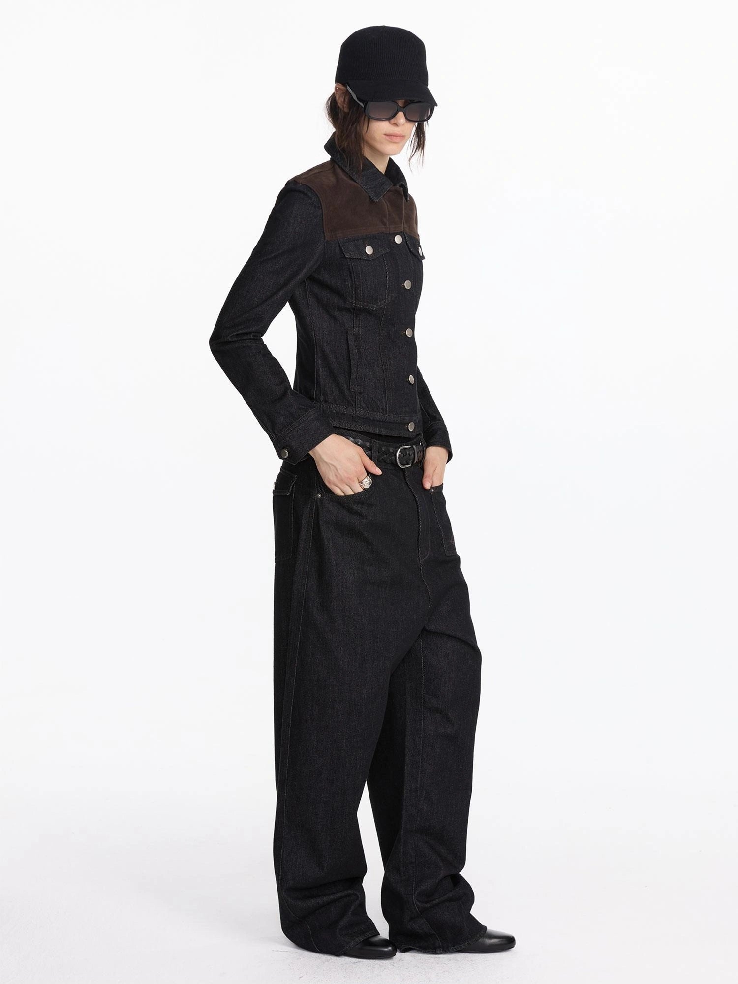 Asymmetrical Inverted Raw Denim Jeans