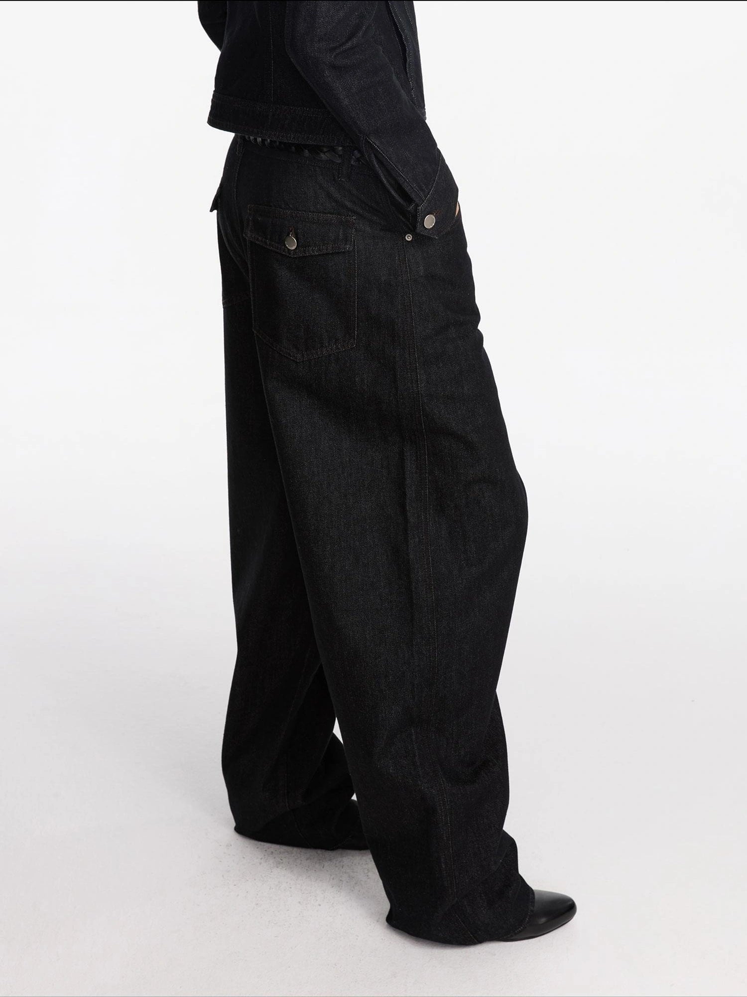Asymmetrical Inverted Raw Denim Jeans