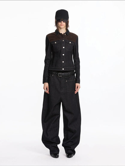 Asymmetrical Inverted Raw Denim Jeans