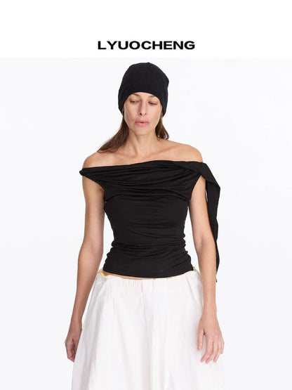 LYUOCHENG Asymmetrical Knot Sleeveless Top