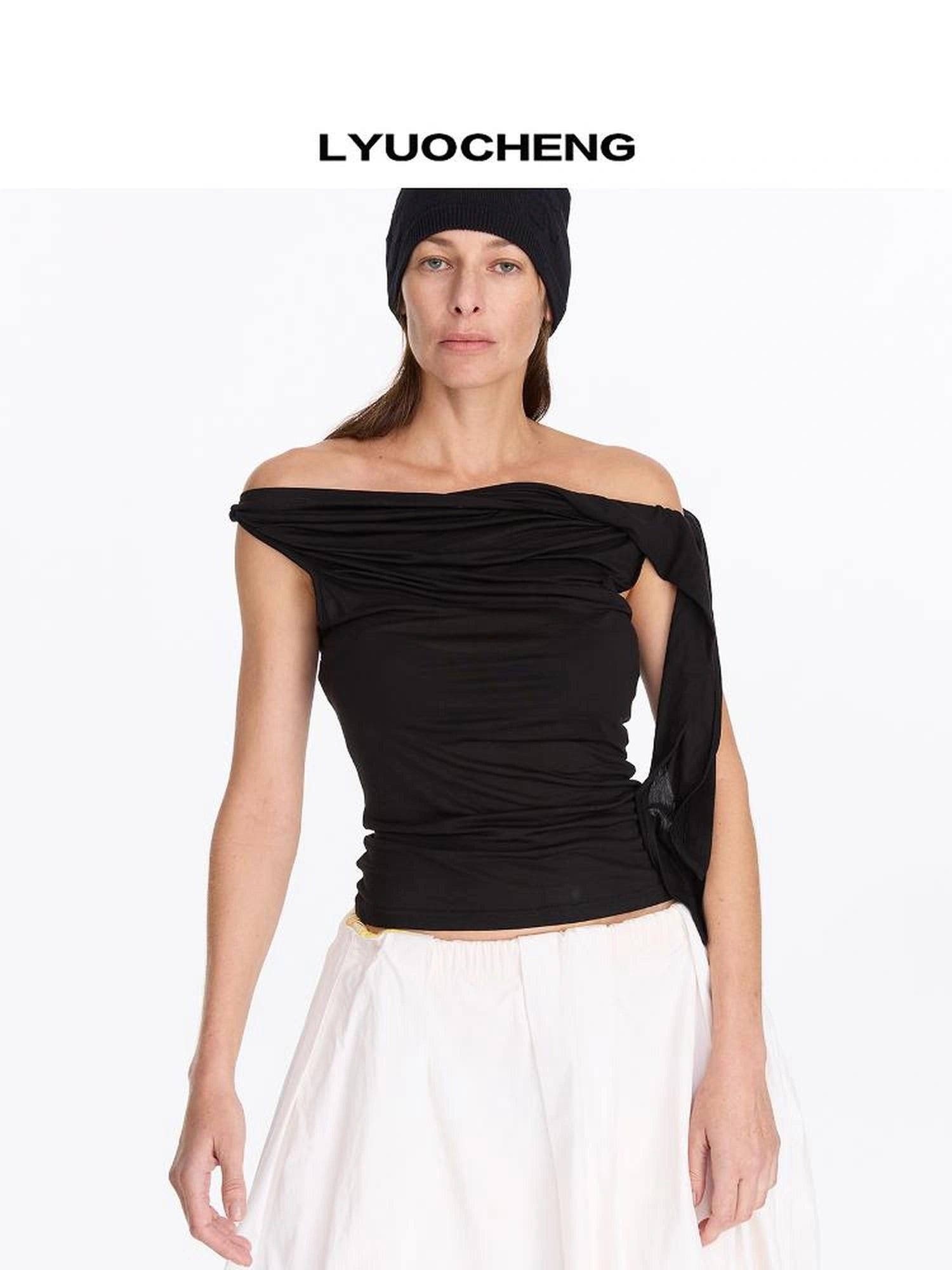 LYUOCHENG Asymmetrical Knot Sleeveless Top