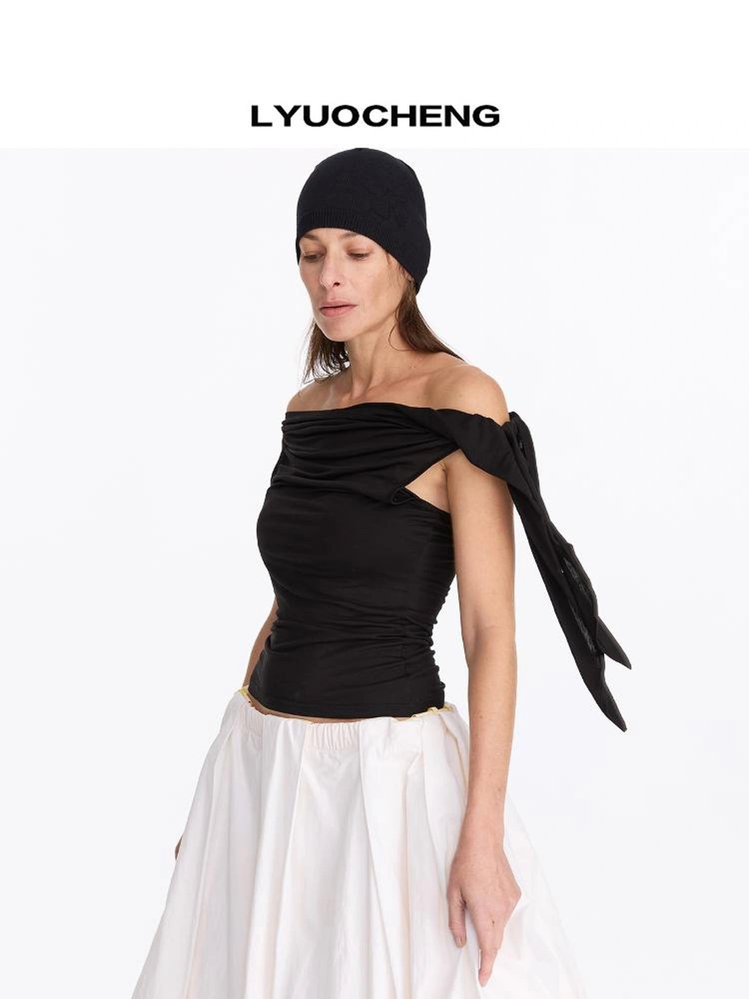 LYUOCHENG Asymmetrical Knot Sleeveless Top