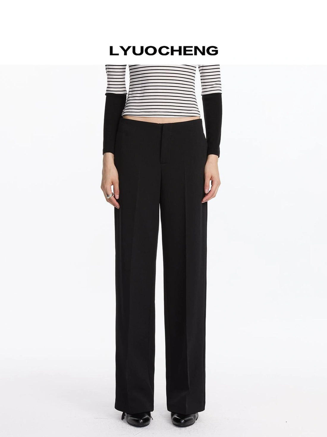 LYUOCHENG Autumn Minimalist Straight Leg Trousers