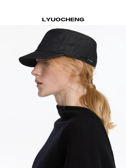 LYUOCHENG Autumn Stretchless Raw Denim Equestrian Hat