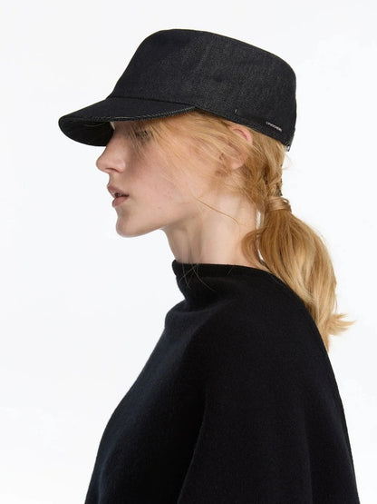 LYUOCHENG Autumn Stretchless Raw Denim Equestrian Hat