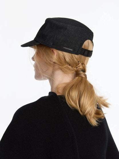LYUOCHENG Autumn Stretchless Raw Denim Equestrian Hat