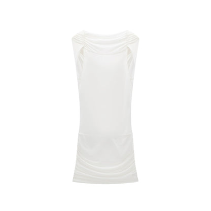 LYUOCHENG_Back_Draped_White_Tencel_Shift_Dress_MISSTT