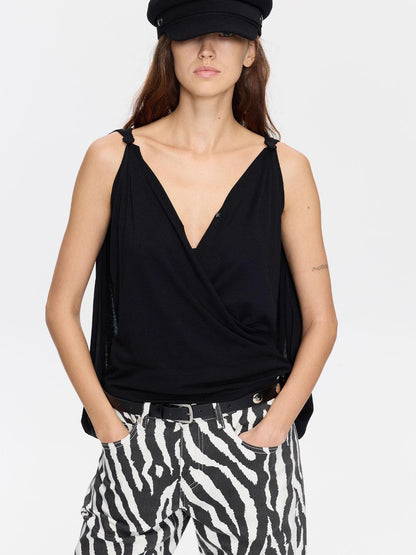 LYUOCHENG Backless Cross Cape V-neck Strappy Loose Breathable Women&