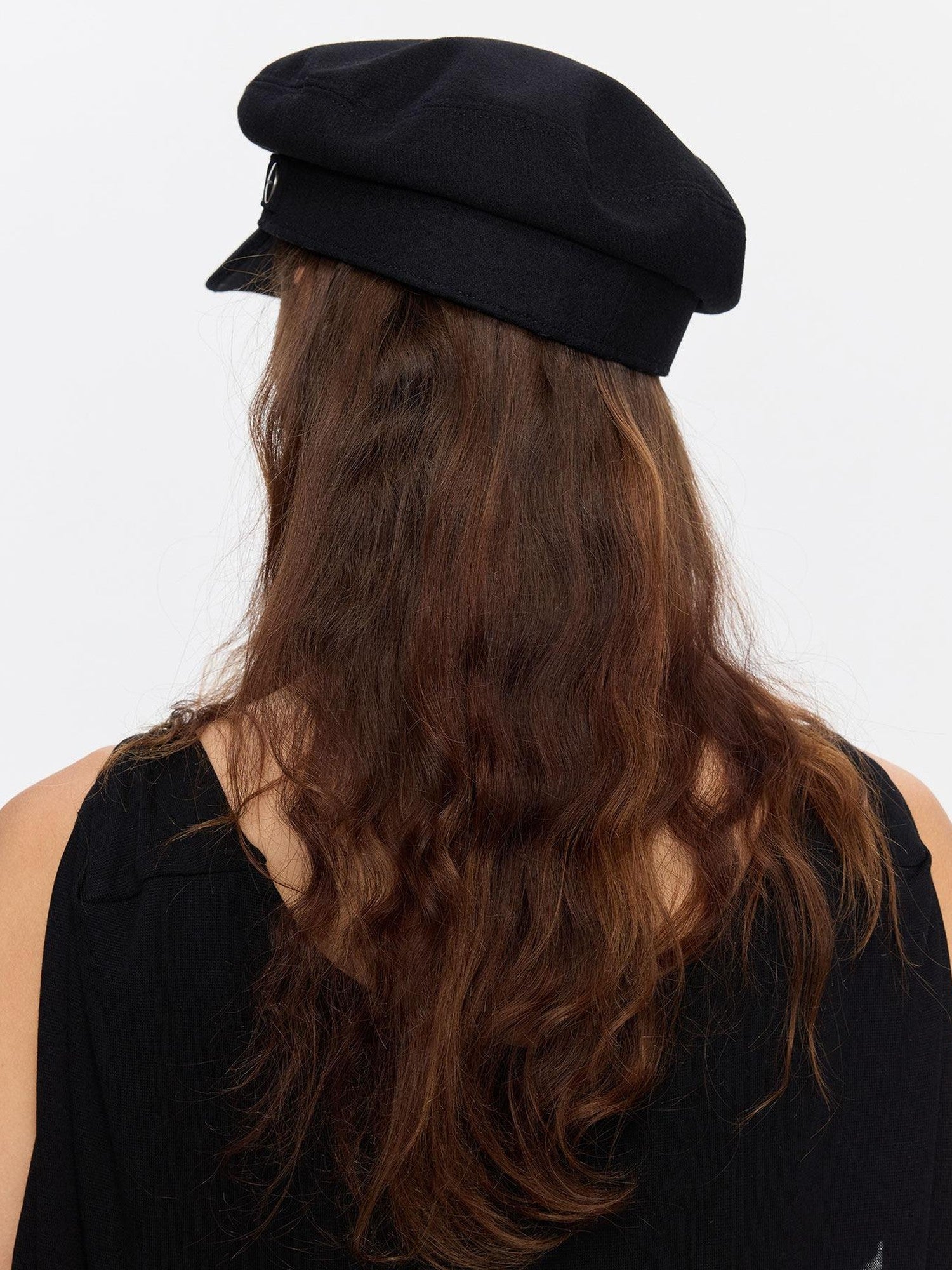 LYUOCHENG Black Adjustable Flat Top Stiff Short Brim Casual Women&