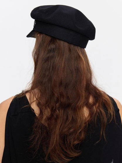 LYUOCHENG Black Adjustable Flat Top Stiff Short Brim Casual Women&