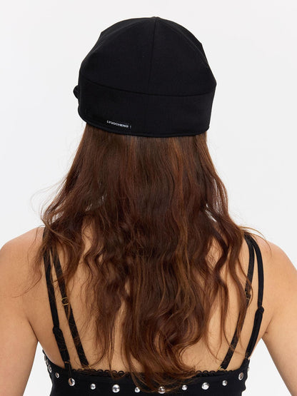 LYUOCHENG Black Adjustable Fold Brim Eight Panel Curved Brim Women&