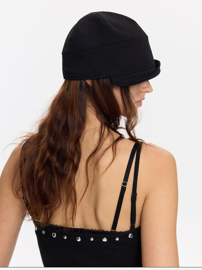 LYUOCHENG Black Adjustable Fold Brim Eight Panel Curved Brim Women&