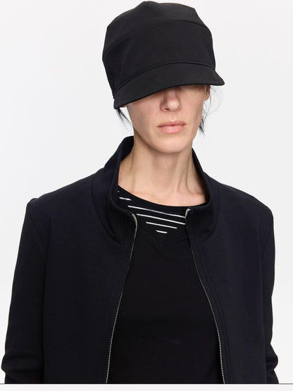 LYUOCHENG Black Adjustable Fold Brim Eight Panel Curved Brim Women&