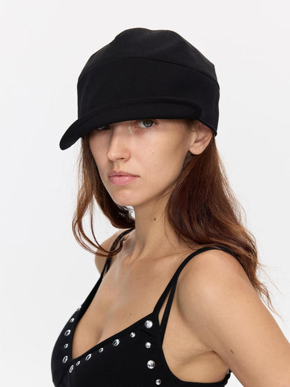 LYUOCHENG Black Adjustable Fold Brim Eight Panel Curved Brim Women&