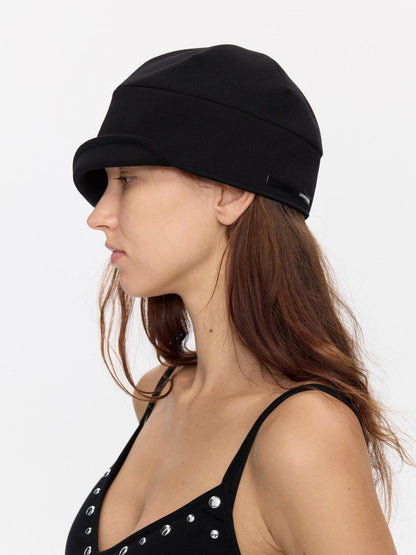 LYUOCHENG Black Adjustable Fold Brim Eight Panel Curved Brim Women&