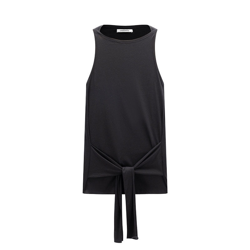 LYUOCHENG_Black_Asymmetrical_Tie_Racerback_Women&