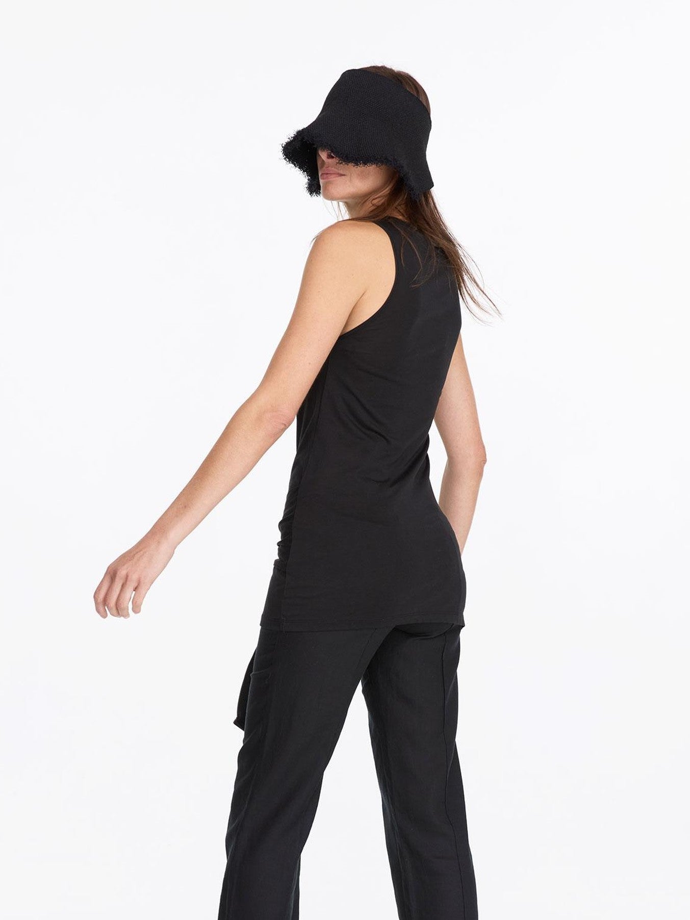 LYUOCHENG Black Asymmetrical Tie Racerback Women&