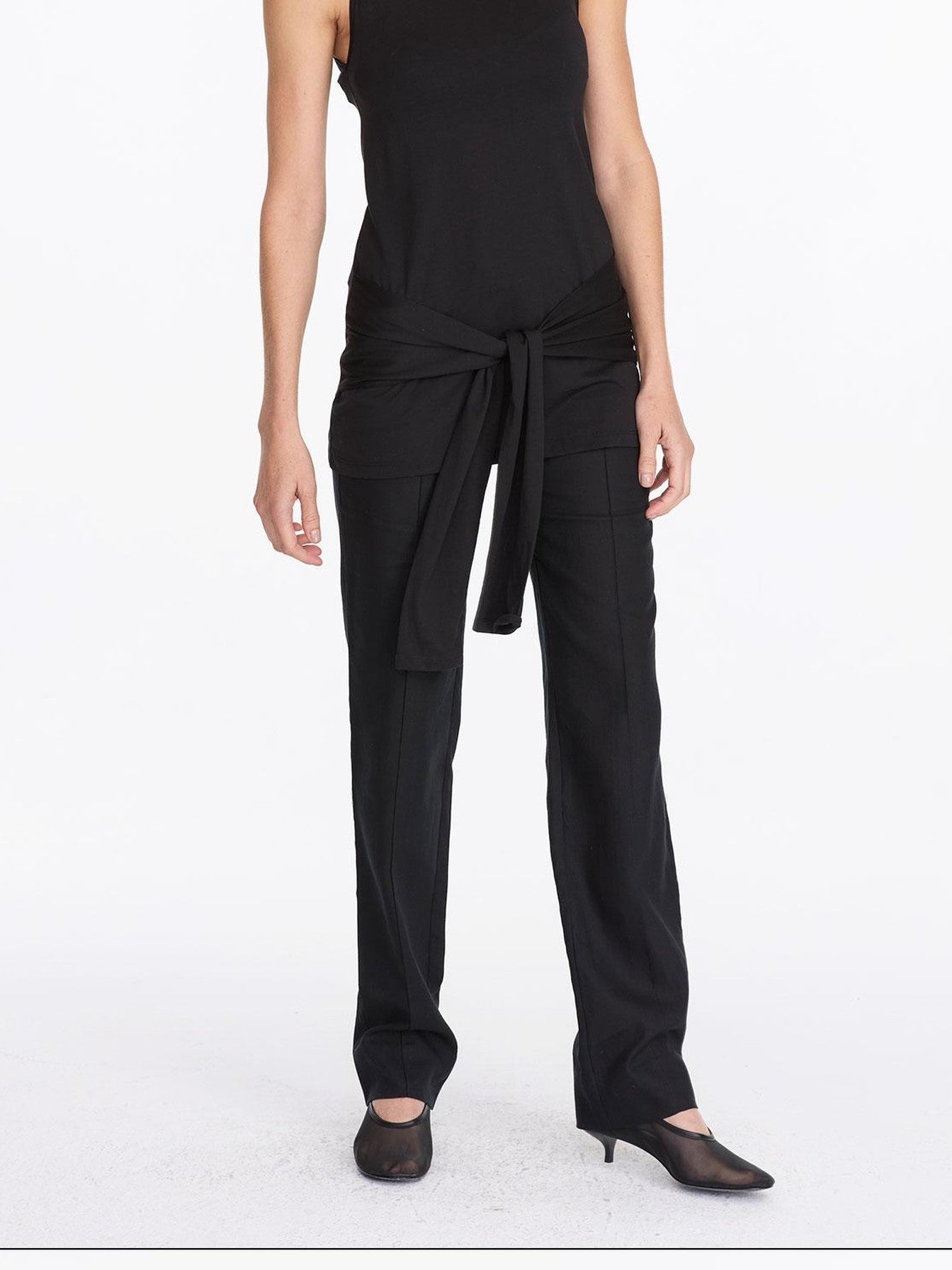 LYUOCHENG Black Asymmetrical Tie Racerback Women&
