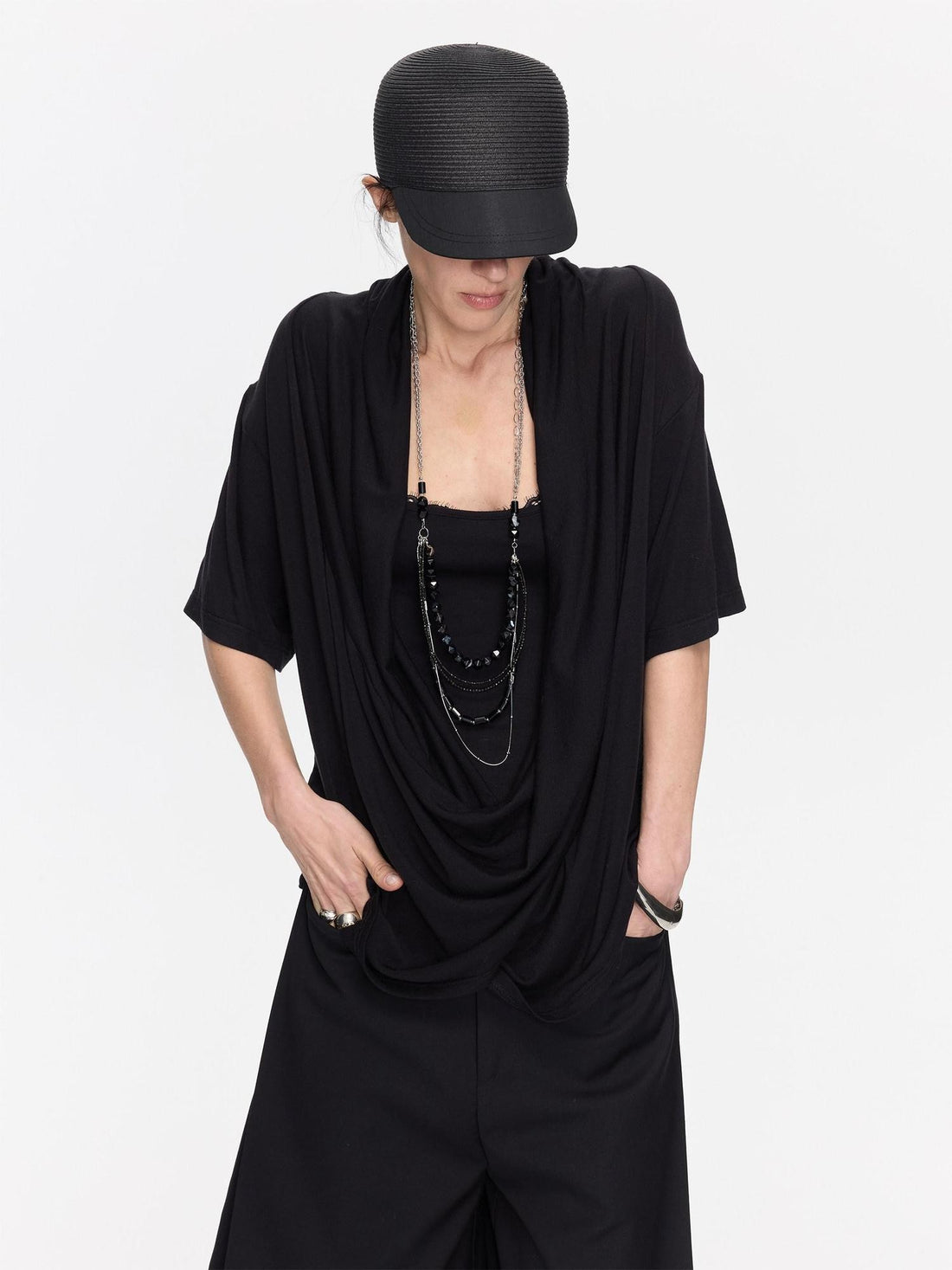 LYUOCHENG Black Beaded Adjustable Multi Layer Women&