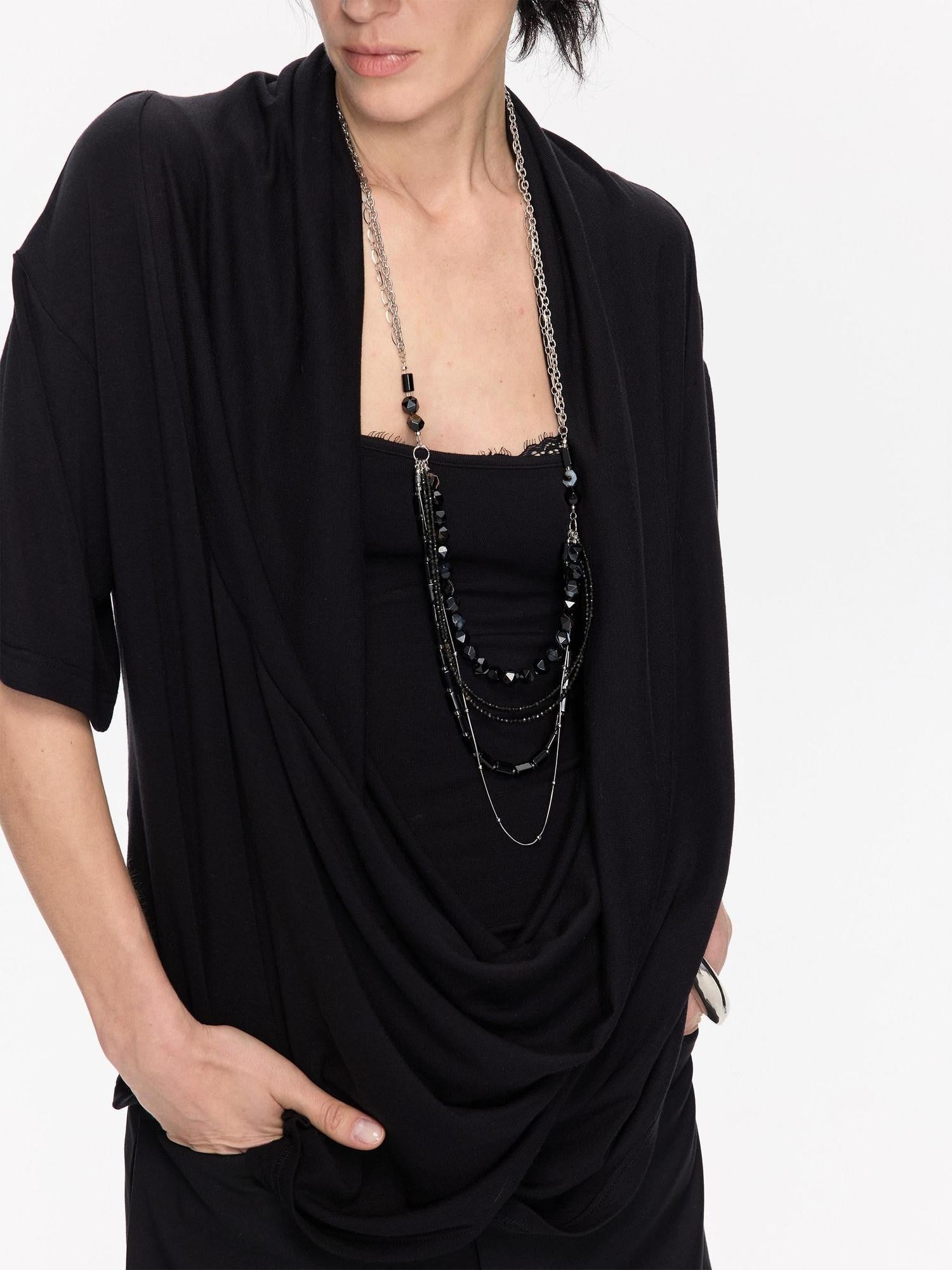 LYUOCHENG Black Beaded Adjustable Multi Layer Women&