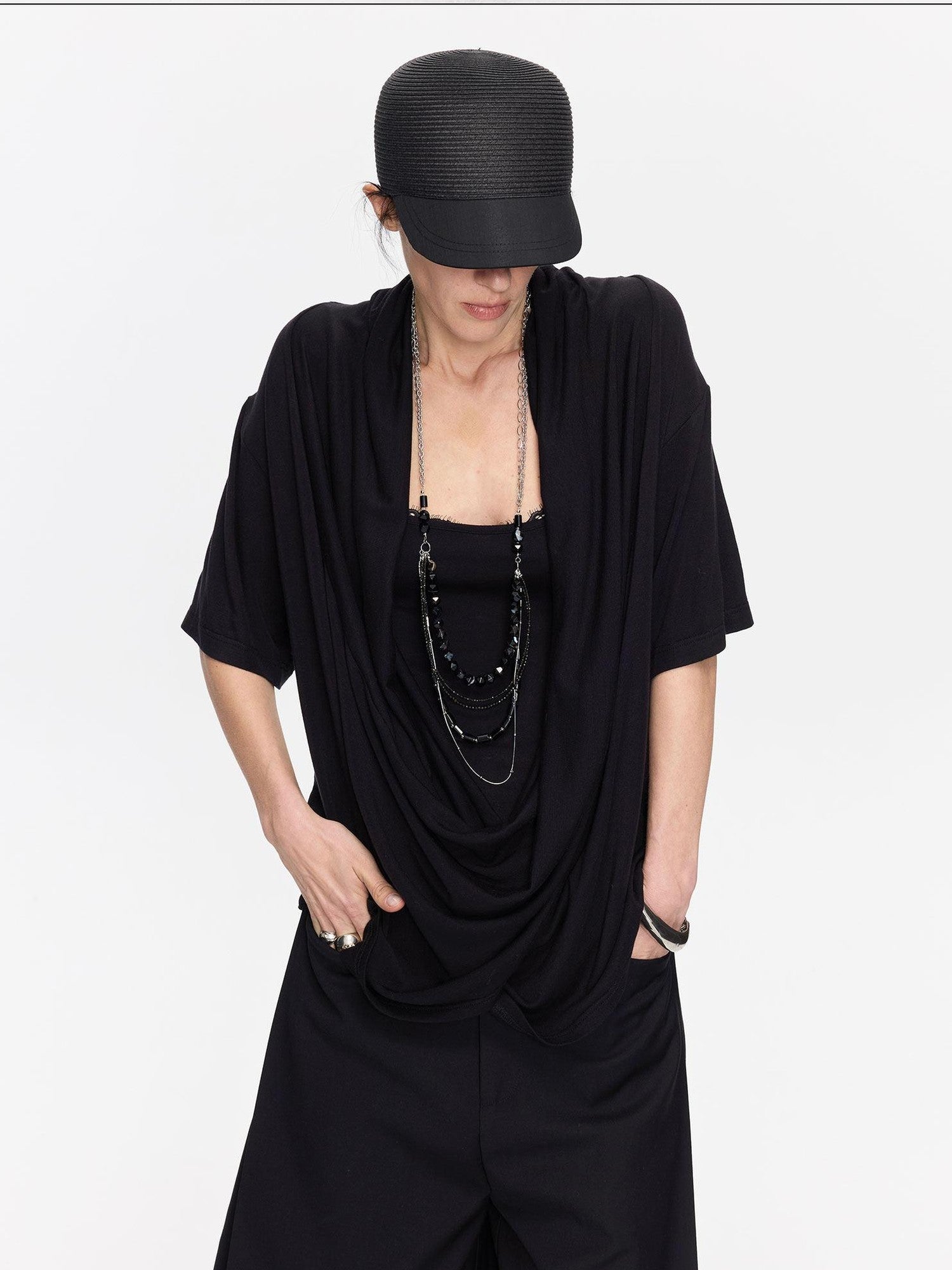 LYUOCHENG Black Beaded Adjustable Multi Layer Women&