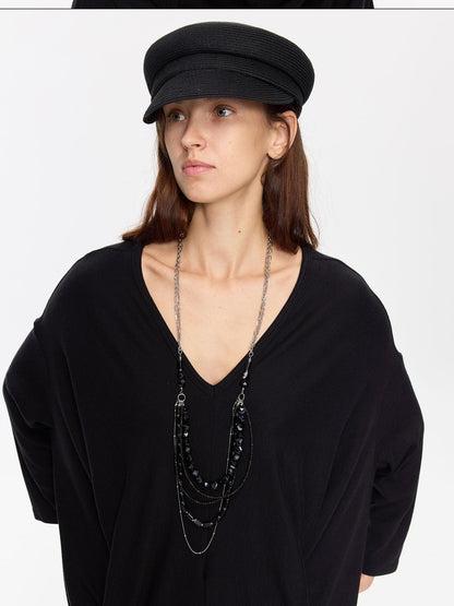 LYUOCHENG Black Beaded Adjustable Multi Layer Women&
