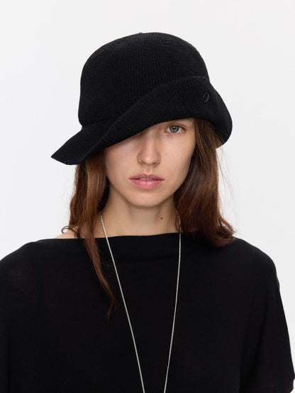 LYUOCHENG Black Breathable Knitted Adjustable Vintage Turn Up Wide Brim Women&