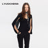 LYUOCHENG_Black_Cape_Minimalist_Deep_V_Women&